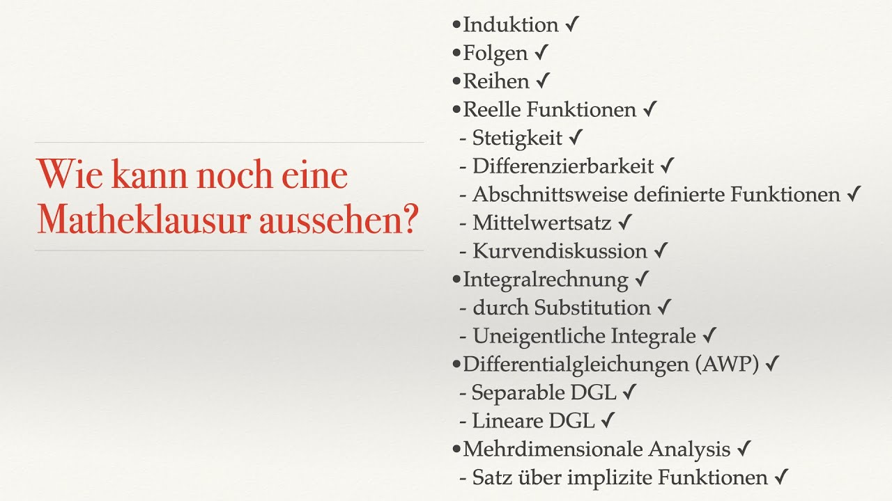 Analysis Für Informatiker Upb Mehr Probeklausuriges "Analysis für Informatiker" - YouTube