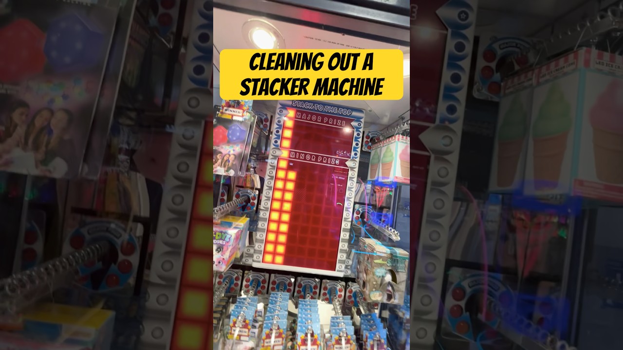 Cleaning out a stacker arcade game! #shorts #stacker #arcadegames