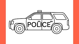 كيفية رسم سيارة شرطة / رسم سيارة شرطة suv خطوة بخطوة / رسم شيفروليه تاهو بسهولة