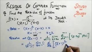 Residue of a Complex Function II Complex Function Residue of Pole  II Complex Analysis