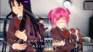 Doki Doki Literature Club MMD Yuri and Natsuki Fight Animation