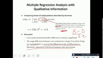 Introduction to Econometrics Lesson 18 Multiple Regression (Dummy Variable Trap)