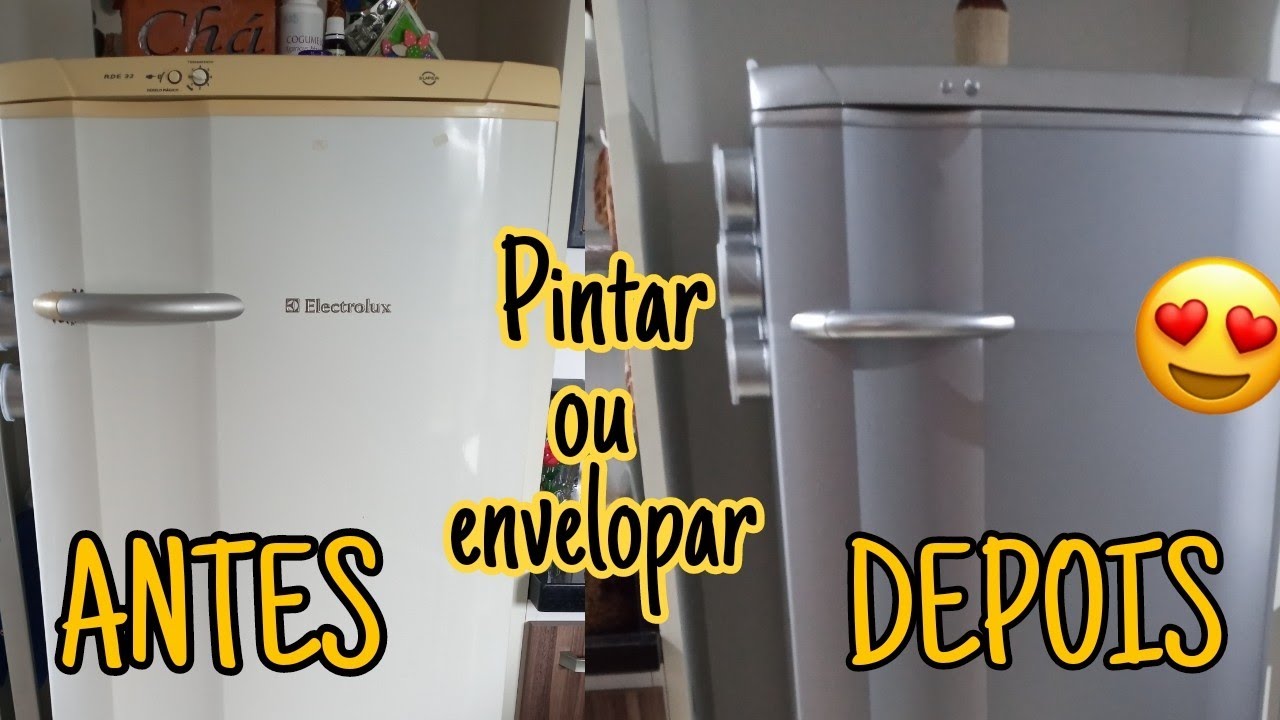 COMO ENVELOPAR E PINTAR GELADEIRA | Passo a passo | DO LIXO AO LUXO