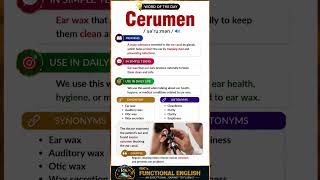 #cerumen#wordoftheday #functionalenglish#howtoimprovespokenenglish #rk'sfunctionalEnglish#Vocabulary