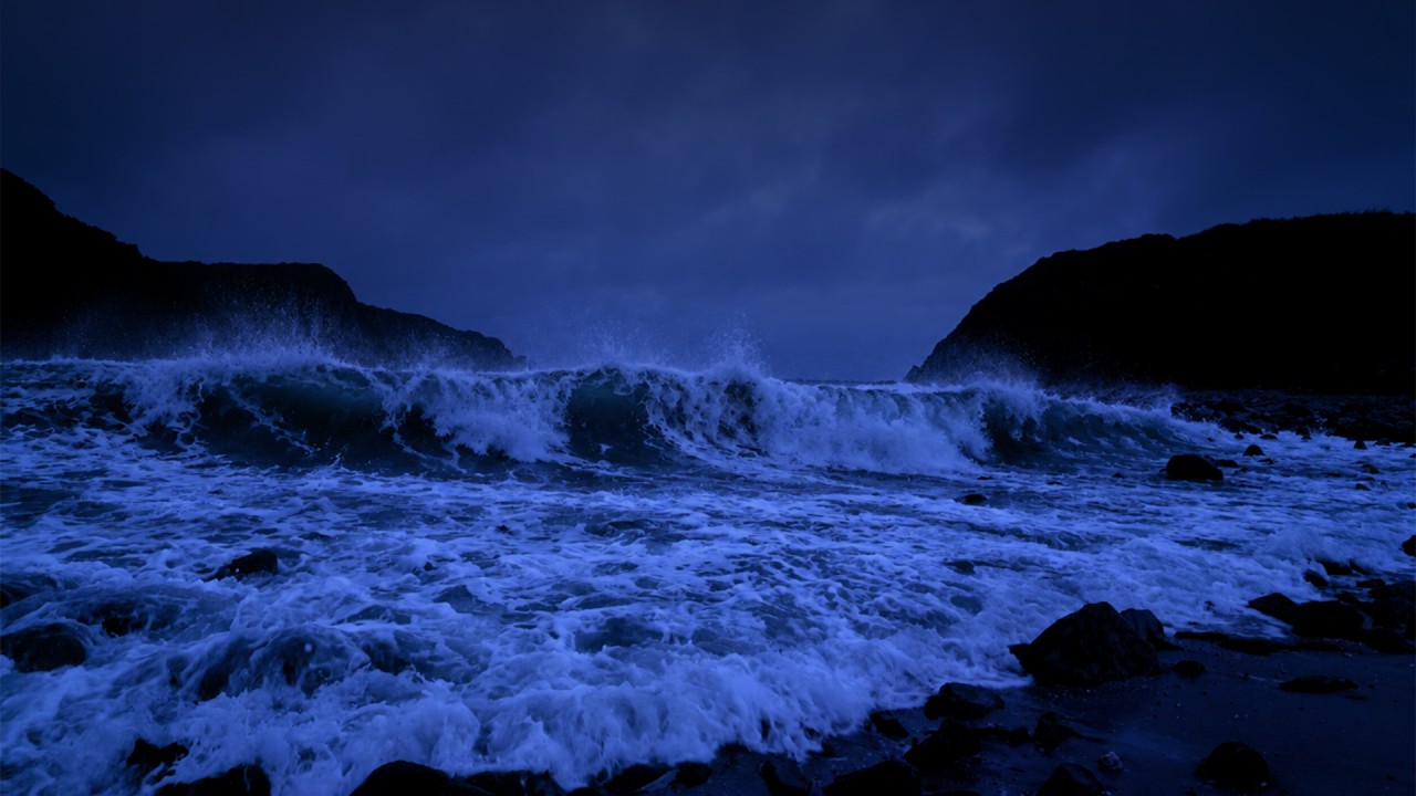 Heavy Ocean Sounds at Night (No Ads) - Best Natural White Noise for Deep Sleeping