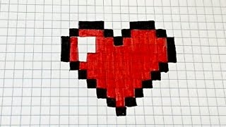 élite llorar adolescentes Draw Handmade Pixel Art- Como dibujar un CORAZON - YouTube