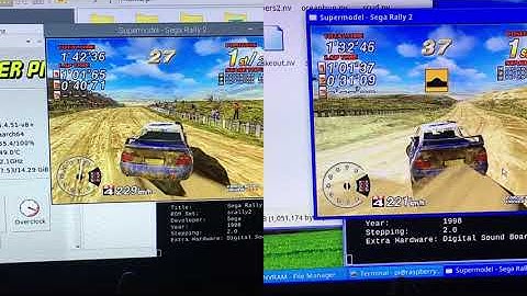 Sega Rally 2 Comparison Supermodel Emulator Raspberry Pi OS vs Twister OS. Raspberry pi 4
