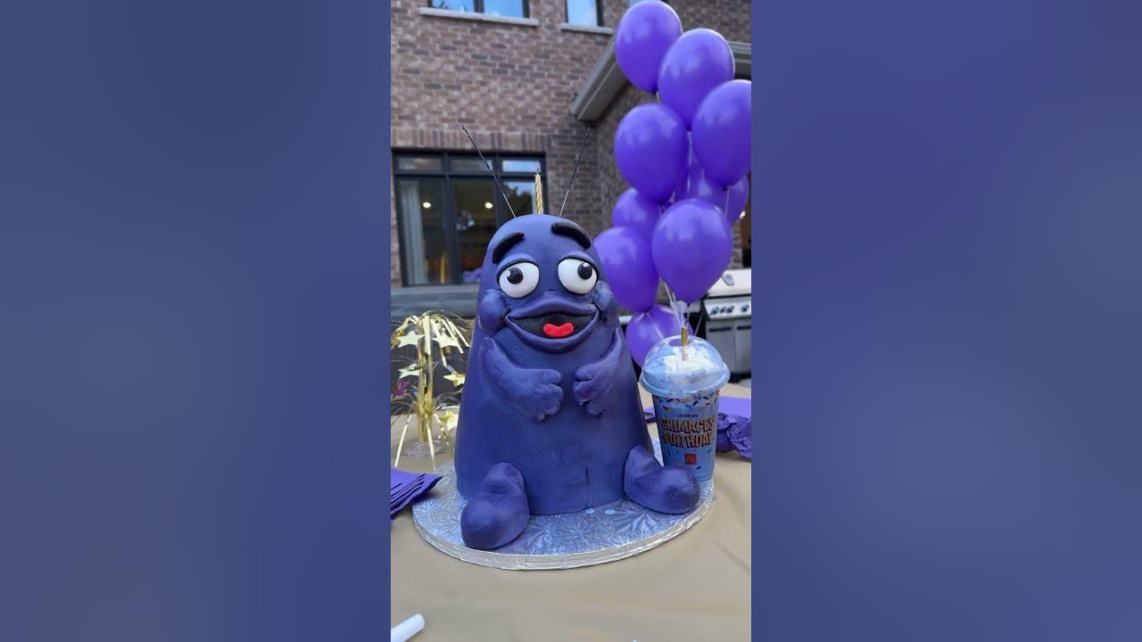 GRIMACE SHAKE AND GRIMACE CAKE FOR GRIMACE BIRTHDAY YouTube
