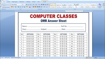 OMR Answer Sheet Design | MS Word me OMR Sheet kaise banaye | OMR Sheet | MS Word Tutorial