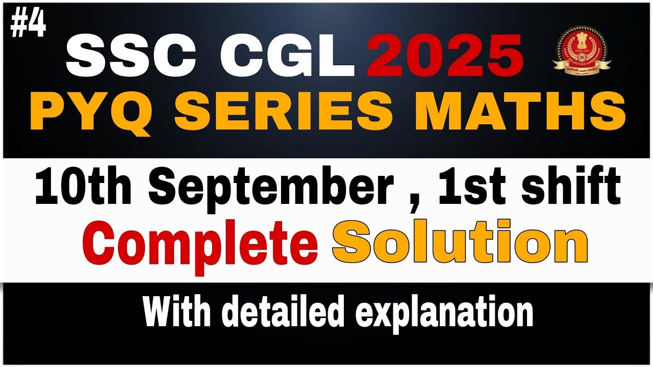 SSC CGL 2025 MATHS PYQ SERIES | Shotpluss | 2024 Maths solution ...
