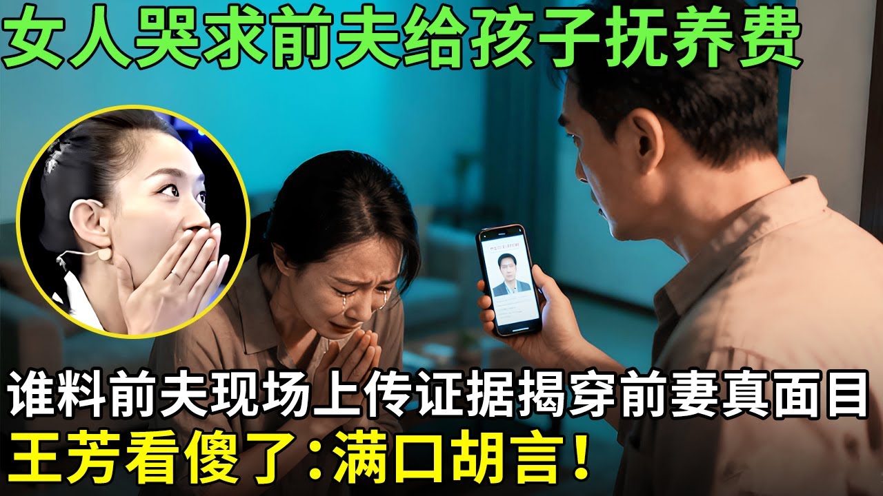 女人哭求前夫给孩子抚养费，谁料前夫现场上传证据揭穿前妻真面目，王芳看傻了：满口胡言！【王芳王为念情感调解】