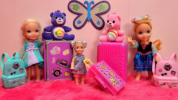 Packing for Vacation ! Elsa & Anna toddlers prepare their suitcases