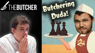 Carlsen Improves Butcher The Sicilian to Win in 20 Moves!!