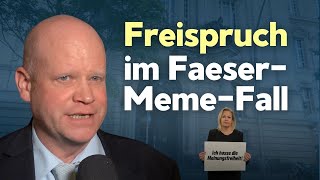 Faeser-Meme-Urteil: Vosgerau sieht Verfolgungseifer bei Staatsanwaltschaft und Regierung