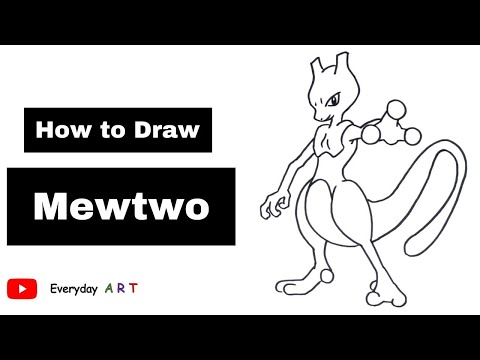 Art 144  How to Draw Mewtwo for Kids  Easy and Simple Pokemon 2023