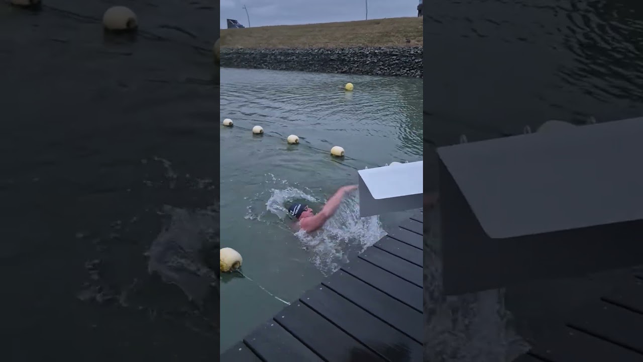 Henry swim just after start. Ice Mile, Maritimt Center, Esbjerg Strand February 28th 2026