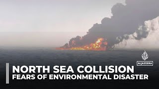 Crew member missing after oil tanker, cargo ship collide off UK coast