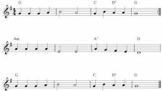 Au Clair De La Lune Easy Flute Sheet Music Score Youtube