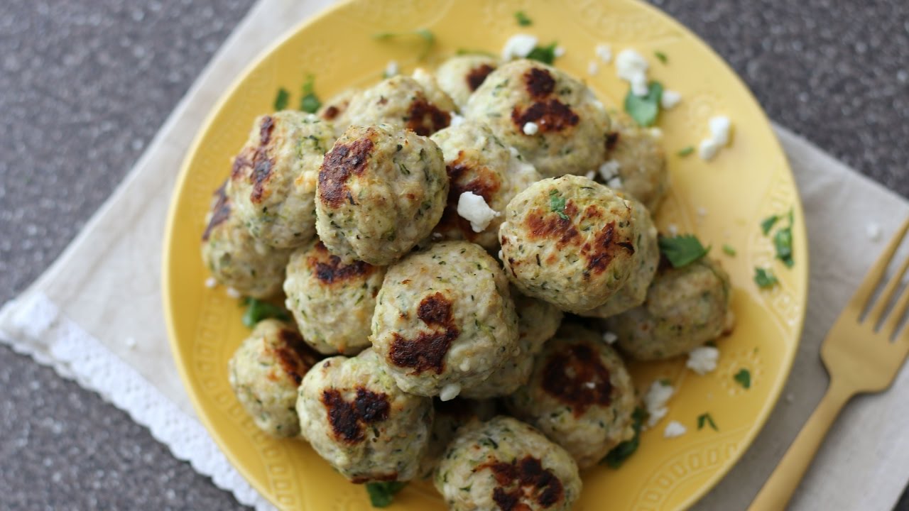 TURKEY ZUCCHINI FETA BALLS /BAKED TURKEY FETA BALLS YouTube