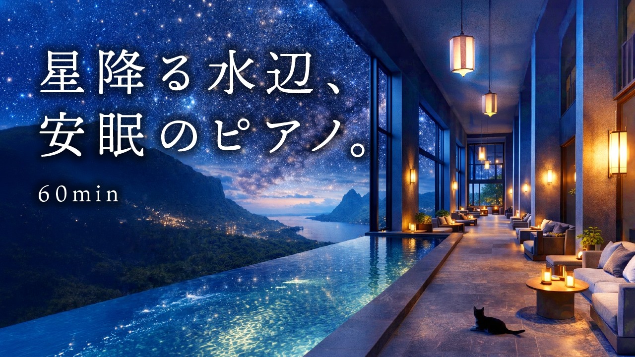【睡眠用BGM】静寂の水辺と星の音。心を洗うピアノLo-fi。深い眠りと一日のリセットに。Relax for Quiet Nights 🌙