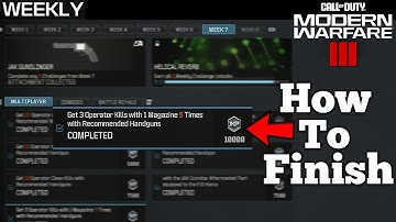 How To Get 3 Operator Kills With 1 Magazine 5 Times With Recommended Handguns (Weekly Challenges)