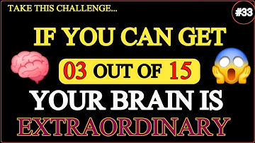 IF YOU CAN GET 3 OUT OF 15, YOUR BRAIN IS EXTRAORDINARY #quiz  #generalknowledge 
