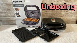 Unboxing SilverCrest Sandwich Toaster 3-in-1 function:Toasties/  Waffles/Grill - YouTube