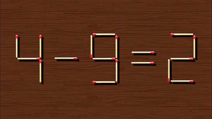 Move only 1 stick to make equation correct | Matchstick Puzzle 4-9=2