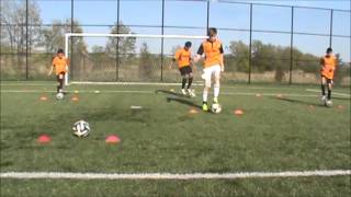 Fast Footwork: Toe taps cones fast slow