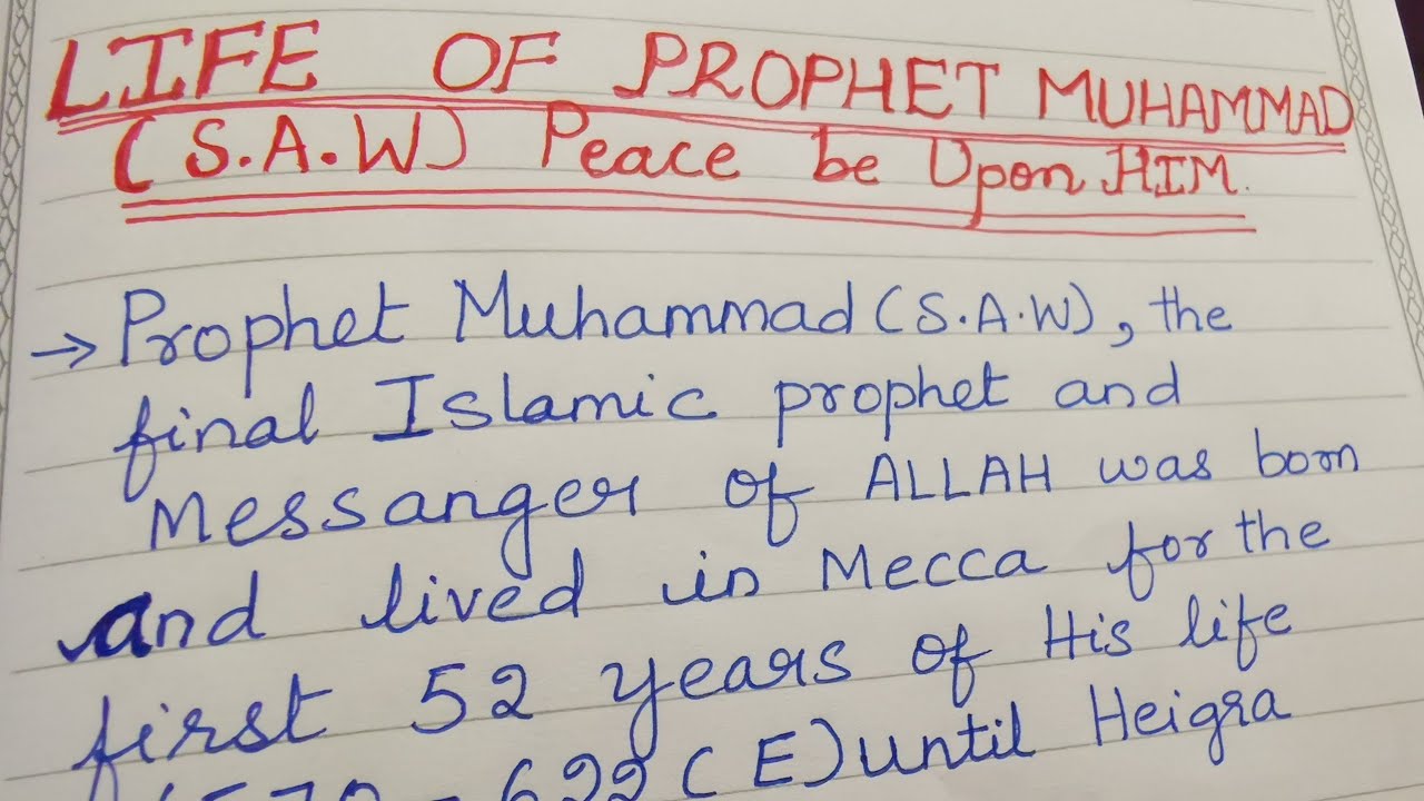 small speech about prophet muhammad in english