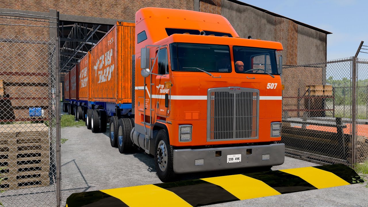 Trucks vs Speed Bumps #65 | BeamNG Drive | TruckBumps