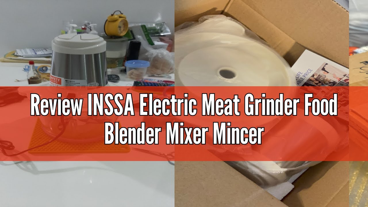 Review INSSA Electric Meat Grinder Food Blender Mixer Mincer Chopper Processor Garlic Peeler 1.8L Gl