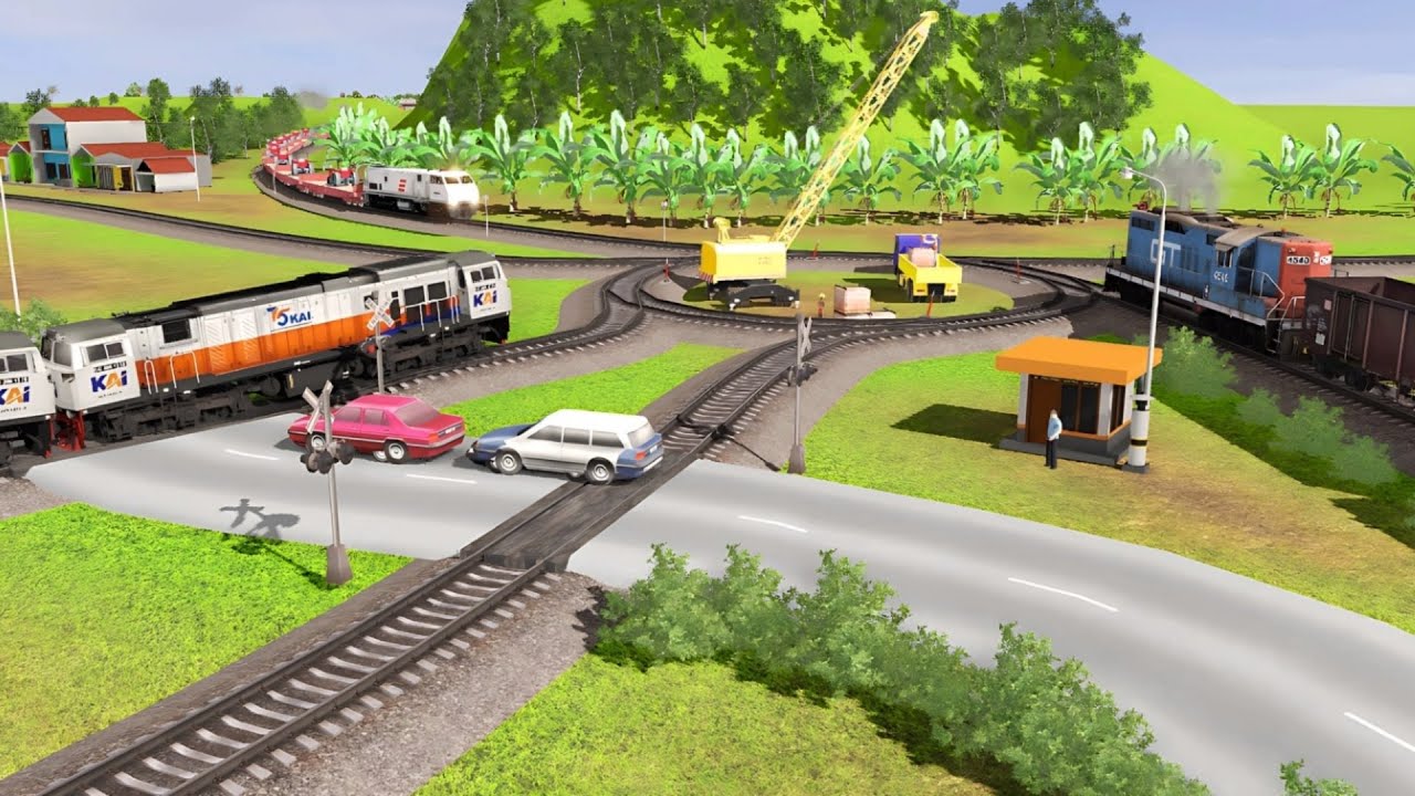 Perlintasan Kereta Api ‼️#5 KERETA API PANJANG BERGANTIAN