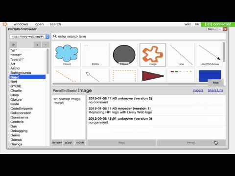 Lively Web - Opening a part inspector
