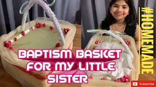 How to make baptism basket at home using Cardboard | 6th vlog #mallugirlinNewZealand