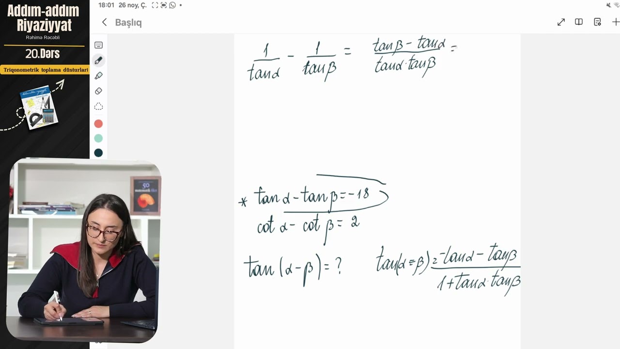 Triqonometrik toplama düsturları✨