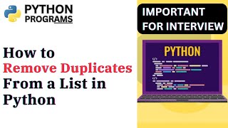 How to Remove Duplicates from a List in Python | Dear Computer