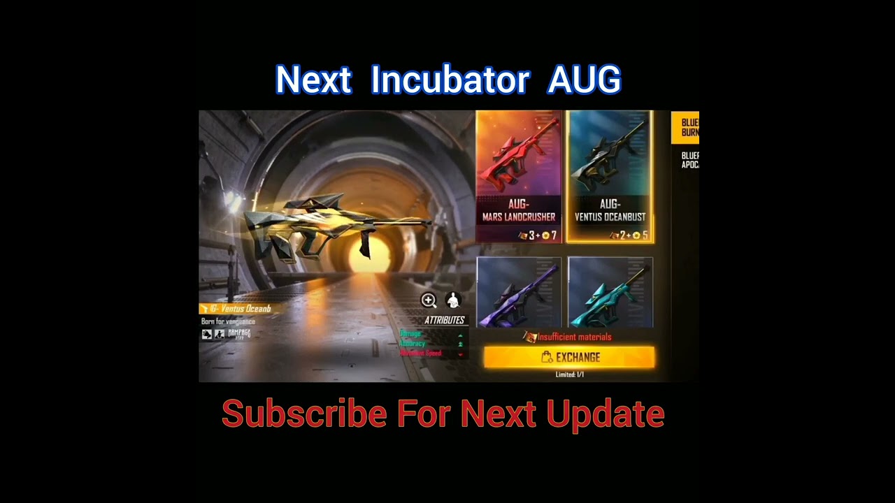 NEXT INCUBATOR 😱 || RAMPAGE SPECIAL AUG INCUBATOR || OP ABILITY 🔥🔥 || 