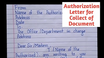 Authorization Letter for Collection of Documents Sample | Authority Letter to Collect Documents