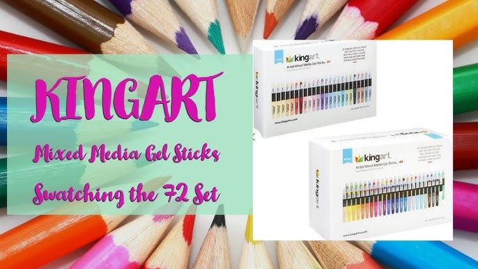KINGART Gel Stick Artist Watercolor Pastel Colors Gel Crayons on Dark Paper  