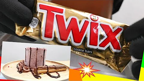 TWIX Ice Cream Rolls | fried with strawberry cream with TWIX Chocolate Bar | Satisfying ASMR