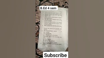 B.Ed fourth Semester. creating an inclusive school. paper 2023.#jiwajiuniversityexamnews