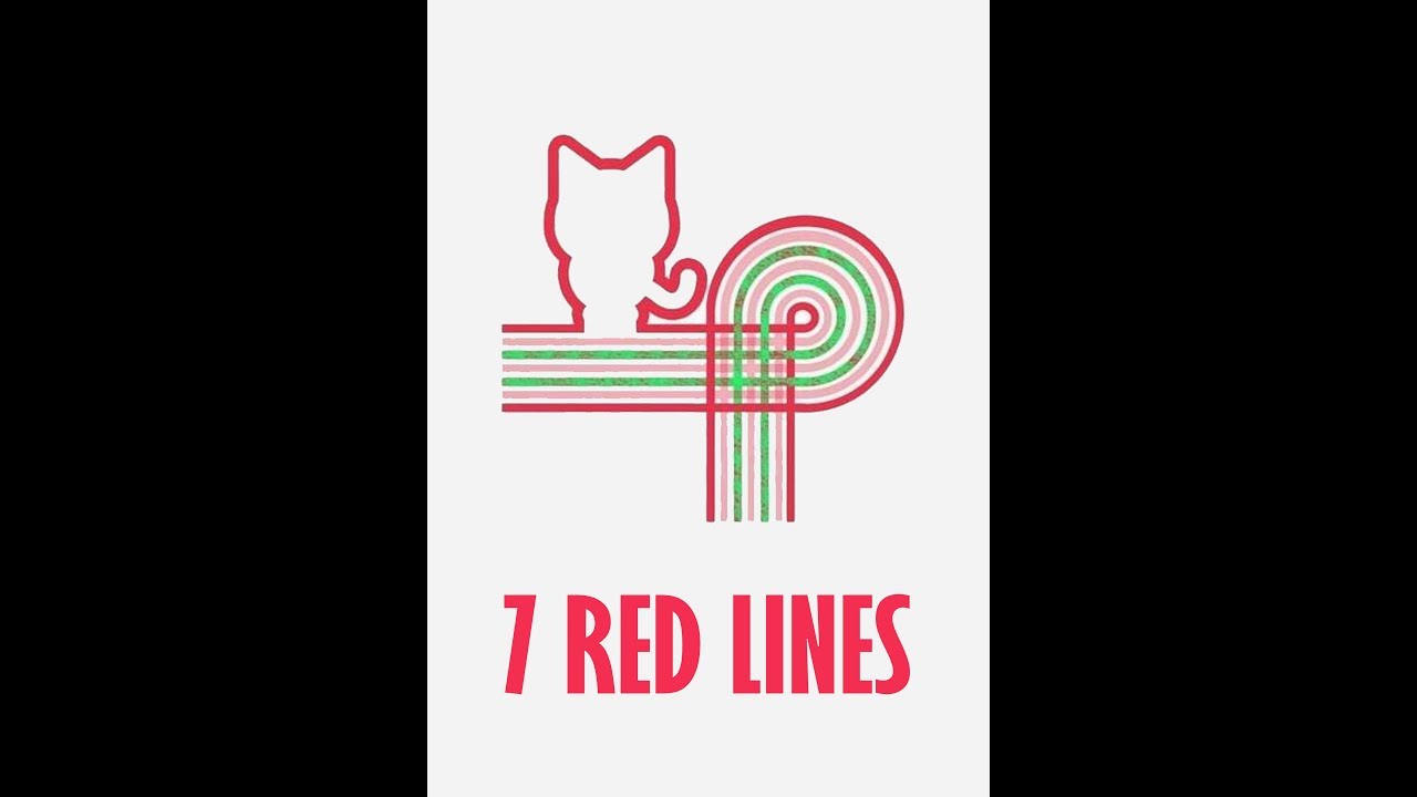 Включи 7 красных. Линия в форме котенка. Seven Red lines. 7 Красных линий. 7 Красных линий в форме котенка.