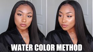 How to Dye Wigs Black Color Without Ruin the Lace & Knots | Water Color Method
