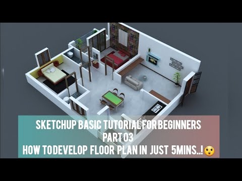 How make a Sketchup floor plan - Sketchup basics for beginners # ...