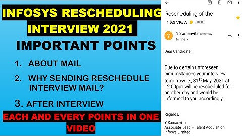 🔵INFOSYS RESCHEDULE INTERVIEW 2021 || WHY?? || WHEN WILL YOU RECEIVE MAIL 😱😱😱