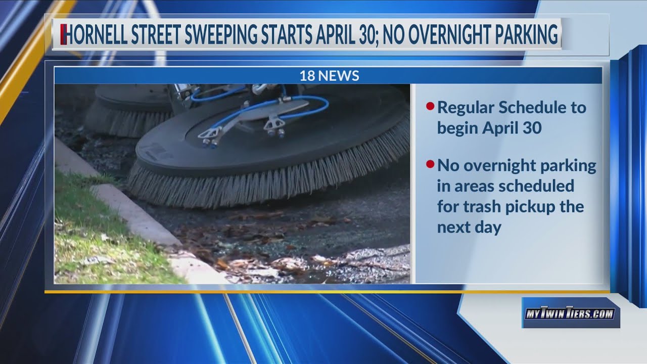 Hornell street sweeping starts April 30; no overnight parking YouTube