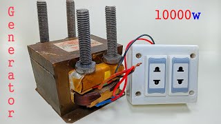 Turn a Microwave oven Transformer into 230V 10000W amazing Powerful Electric Generator
