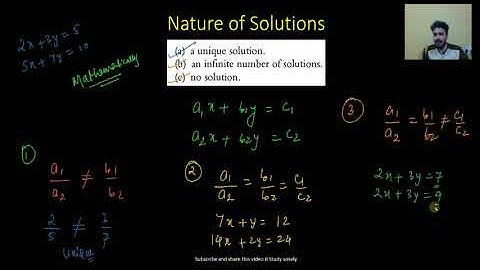 Nature of solution in linear equations in two variables (Lesson 03)
