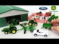 John Deere Toy Playset With Farm Animals, Trucks & Metal Shed Unboxing !!! So Cool